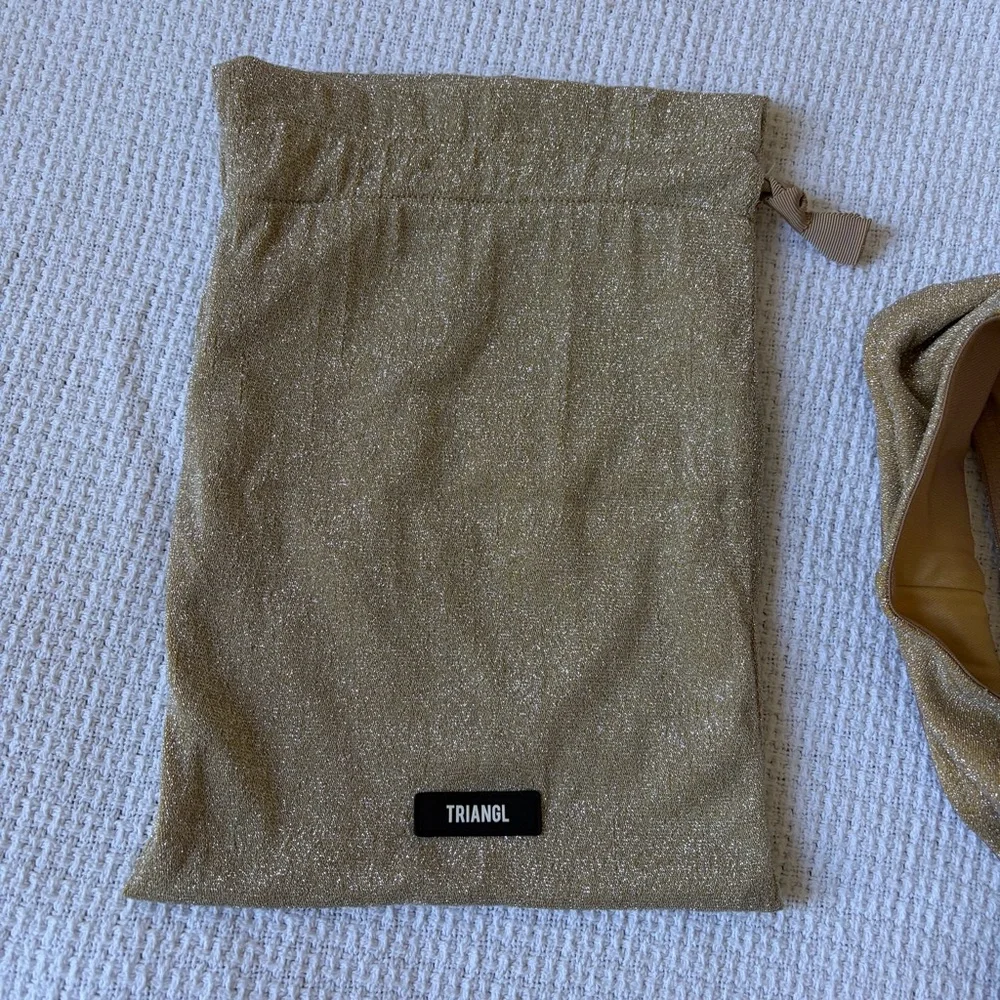 Triangl Swimwear Gold Shimmer High Waist Bikini Bottom Matching Dustbag Medium